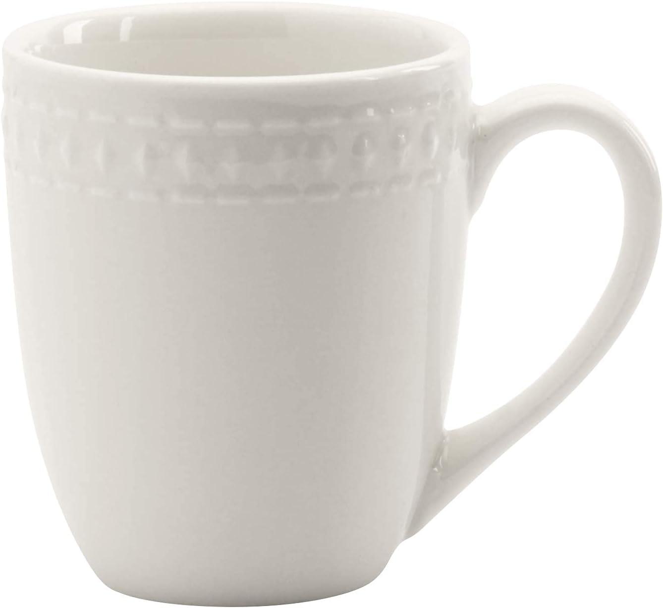 Ivory Dinnerware Tabletops Gallery Mug Embossed White