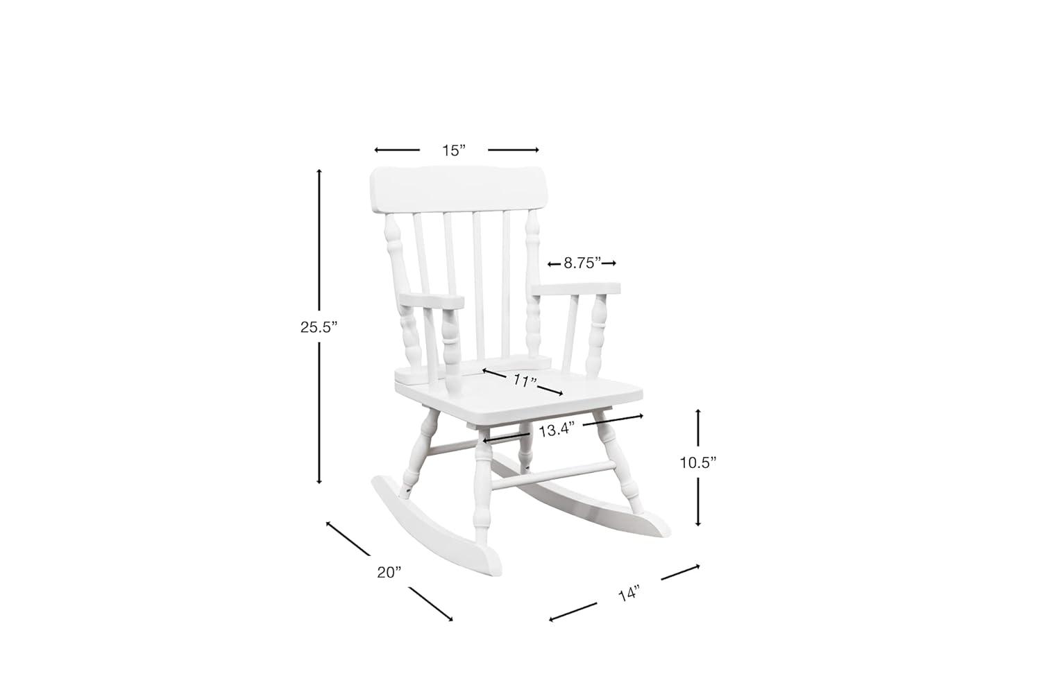 WIixle Childs Rocking Chairs - Classic Hand-Made Wooden Rockers for Boys and Girls - Vintage Colonial Kid's Seats - Childrens Furniture Rocker (Natural Wood)