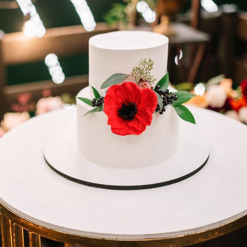 Floral Kingdom Artificial Anemone Poppy, Real Touch Latex, Red, 10 Inch, 8 Pack for Home and Wedding Table Decor, All Season