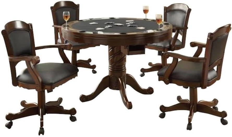 Turk 5-piece Game Table Set Tobacco and Black