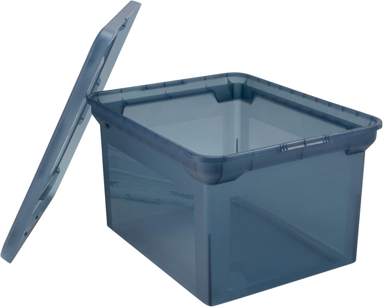 Copen Blue Stackable Water-Resistant File Storage Box