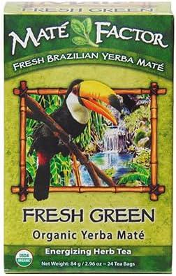 Mate Factor Fresh Green Organic Yerba Mate - Case of 6 - 24 Bags