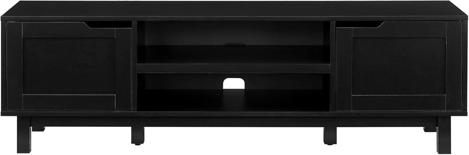 58" 2-Door Wood TV Stand for TVs up to 65 inches - Solid Black