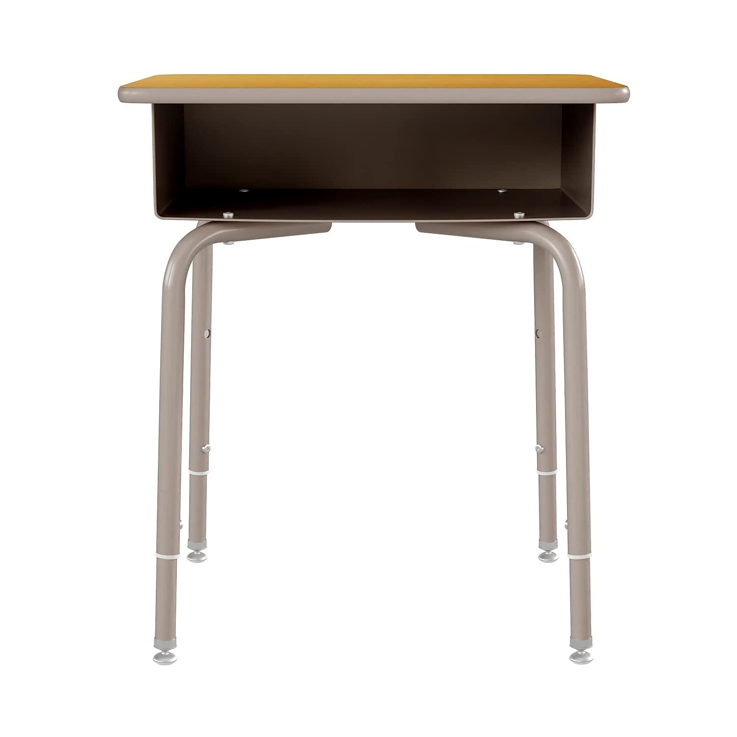 Maple & Silver Adjustable Height Student Writing Desk