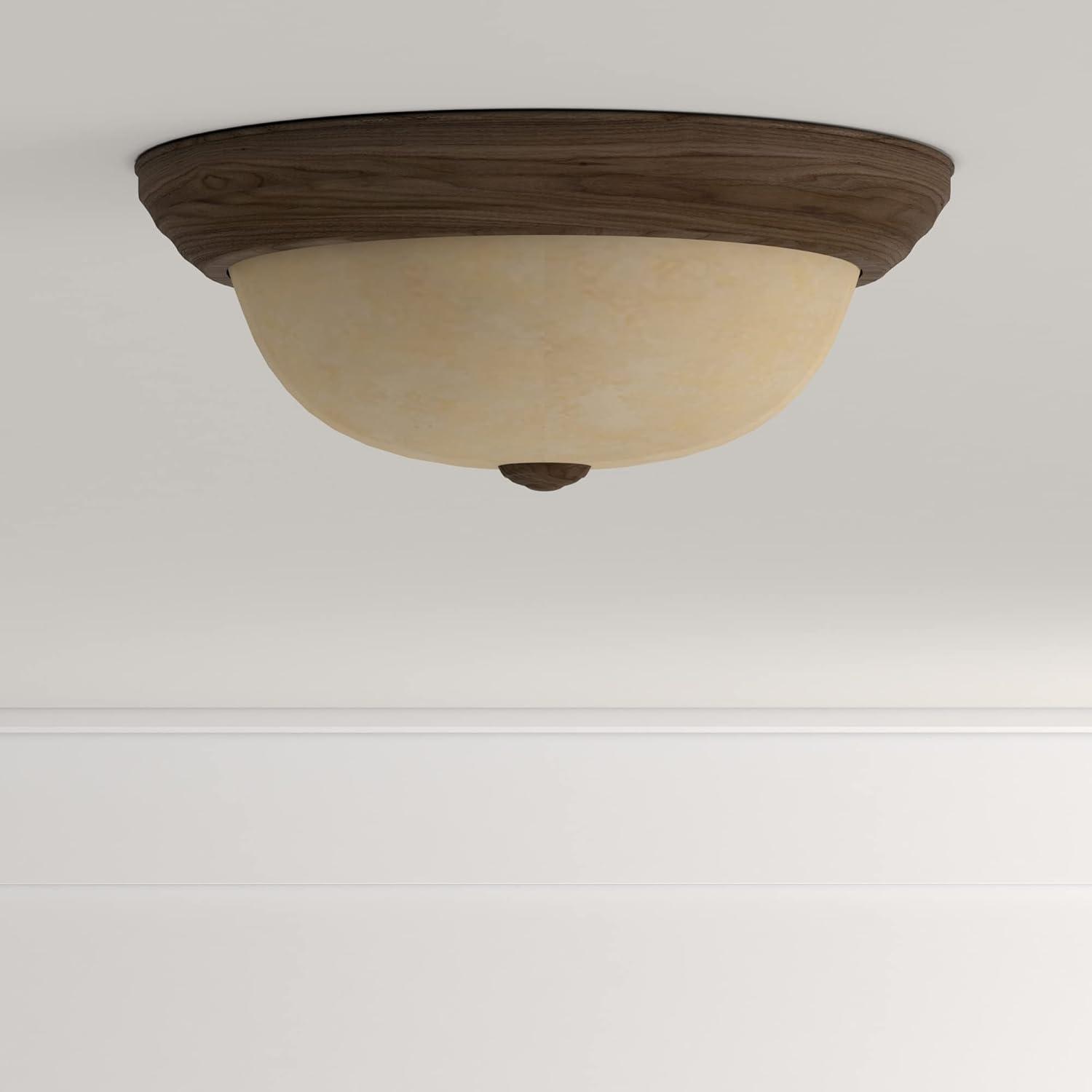 Designers Fountain 11 inch 2-Light Warm Mahogany Flush Mount Ceiling Light, 1257S-WM-AM
