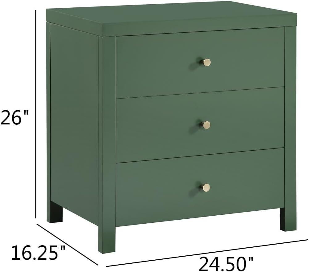 Comfort Pointe Nolan 3-drawer Vintage Green Painted Wood Nightstand