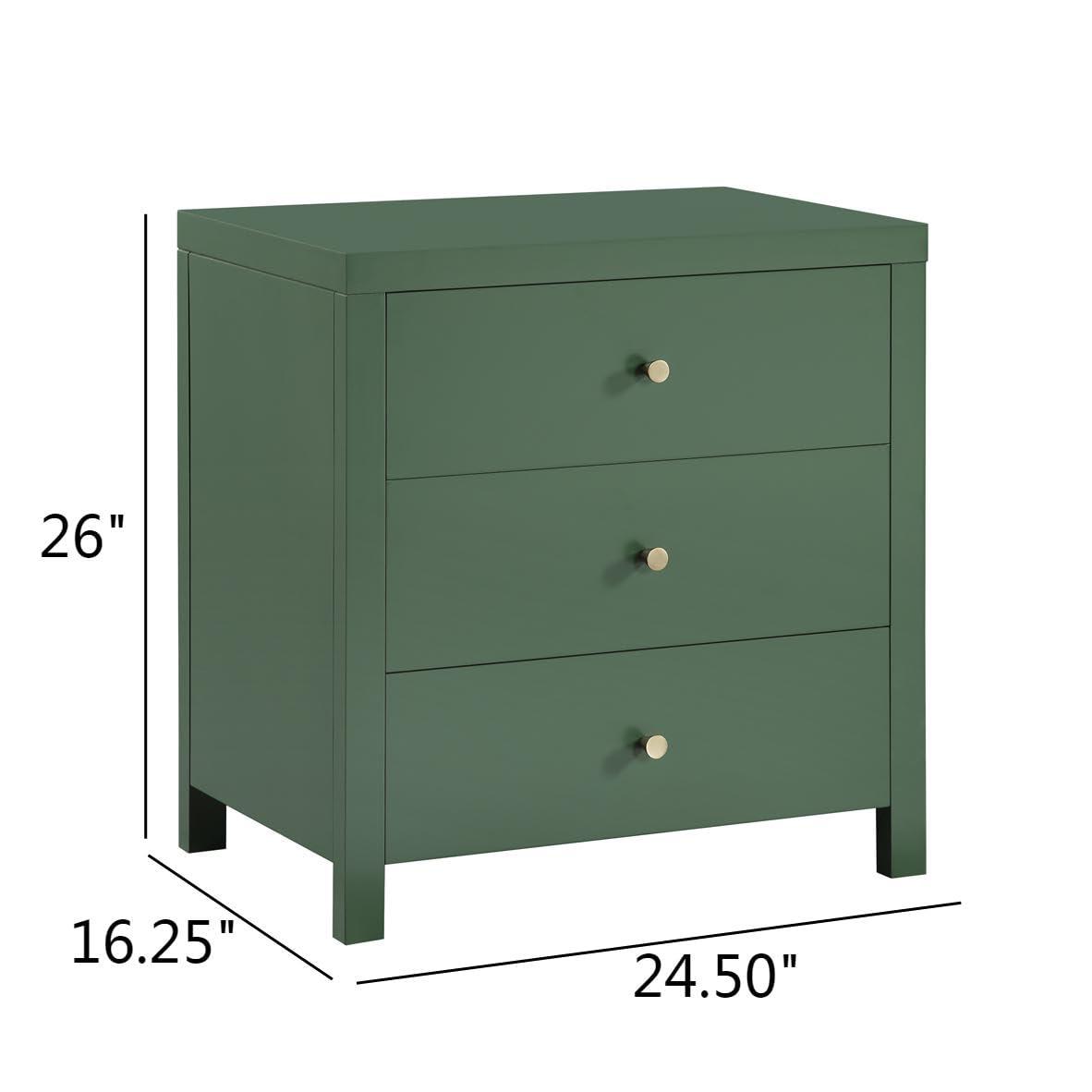 Comfort Pointe Nolan 3-drawer Vintage Green Painted Wood Nightstand