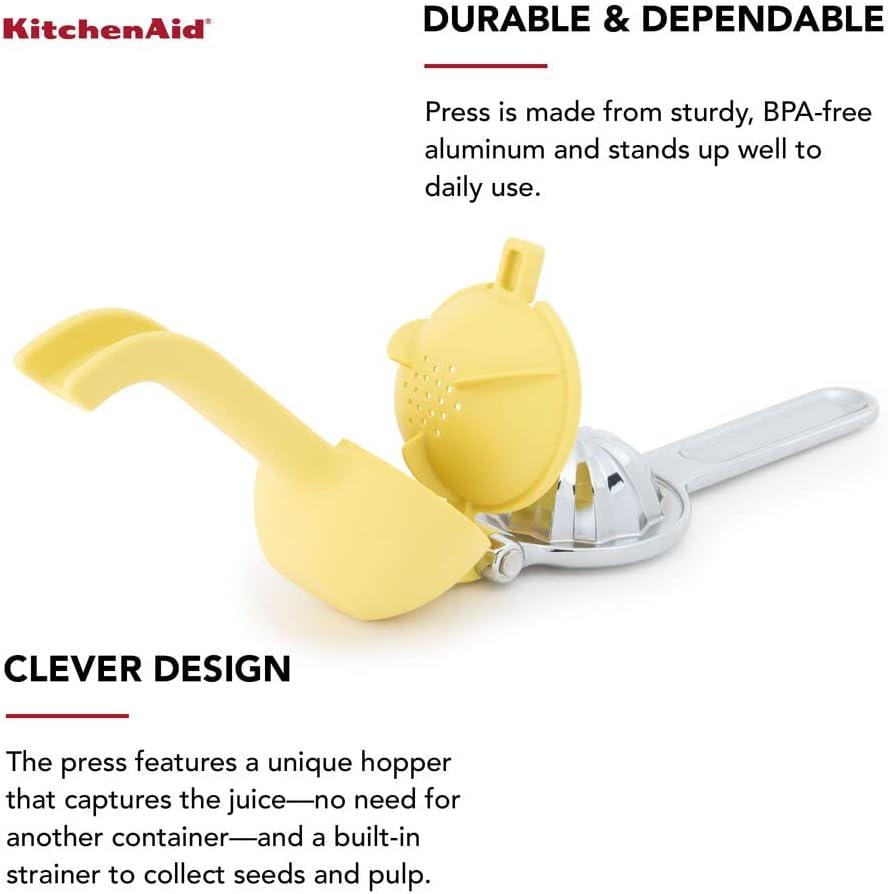 Yellow Aluminum and Nylon Citrus Squeezer