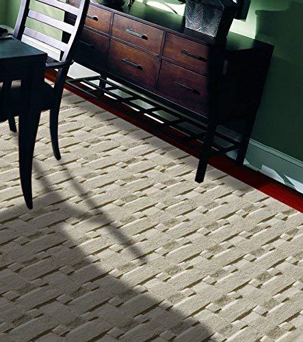 Ivory Basketweave 100% Wool Area Rug 5'x8' - Momeni