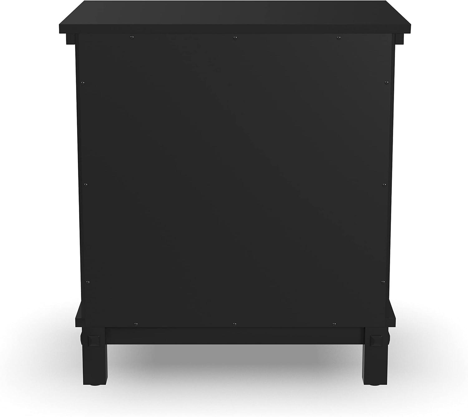 Homestyles Oak Park 1-Drawer Traditional Wood Closed Nightstand in Black