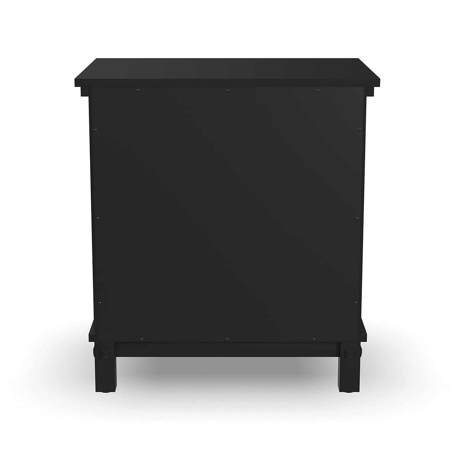 Homestyles Oak Park 1-Drawer Traditional Wood Closed Nightstand in Black