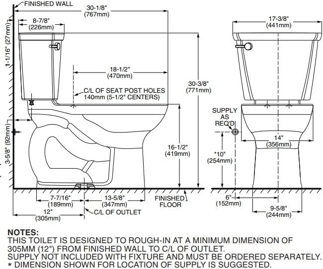 Bone Ceramic 1.28 GPF Toilet Tank