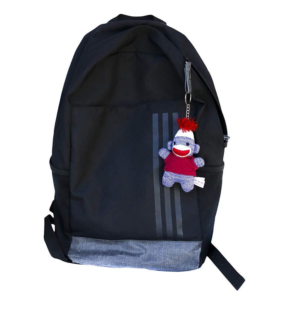 Plushland Colors of Love sockiez Keychain 4 Inches Personalized Gift - Custom Text on T-Shirt - Great Present for All Ages. (Brown Sockie White Tee)