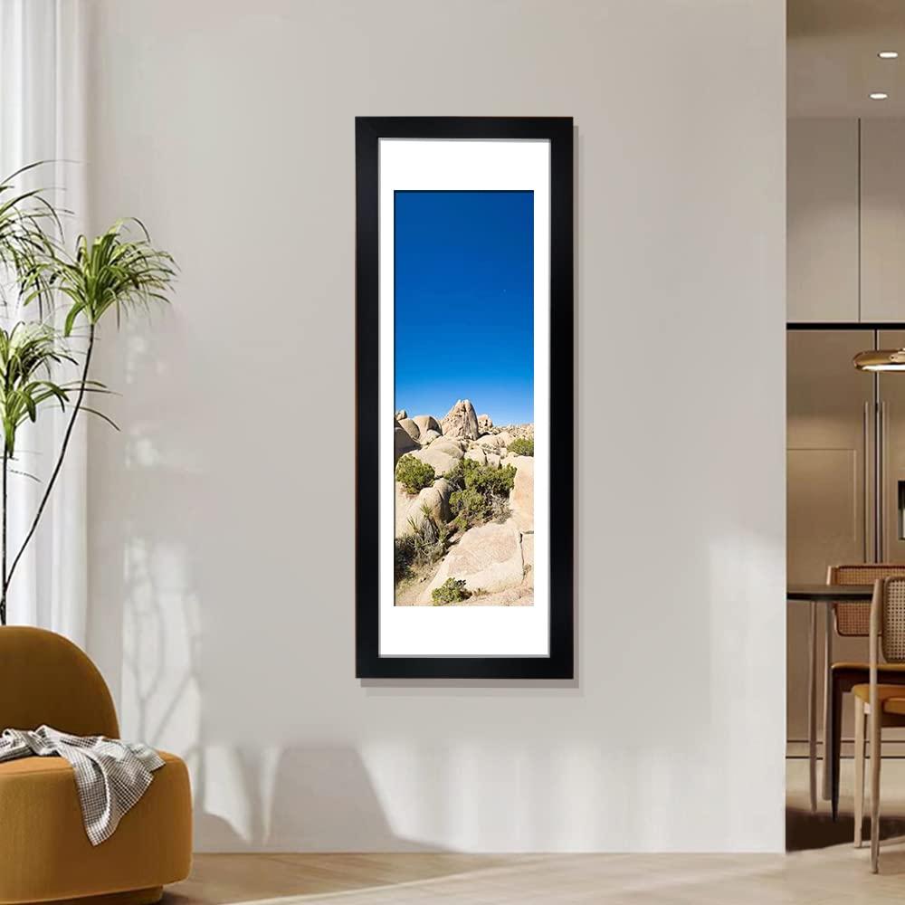 A PLUS MAX 20x24 Picture Frame with mat for 16x20 Picture with Polished Plexiglass Horizontal and Vertical Formats with Included Hanging Hardware-Black