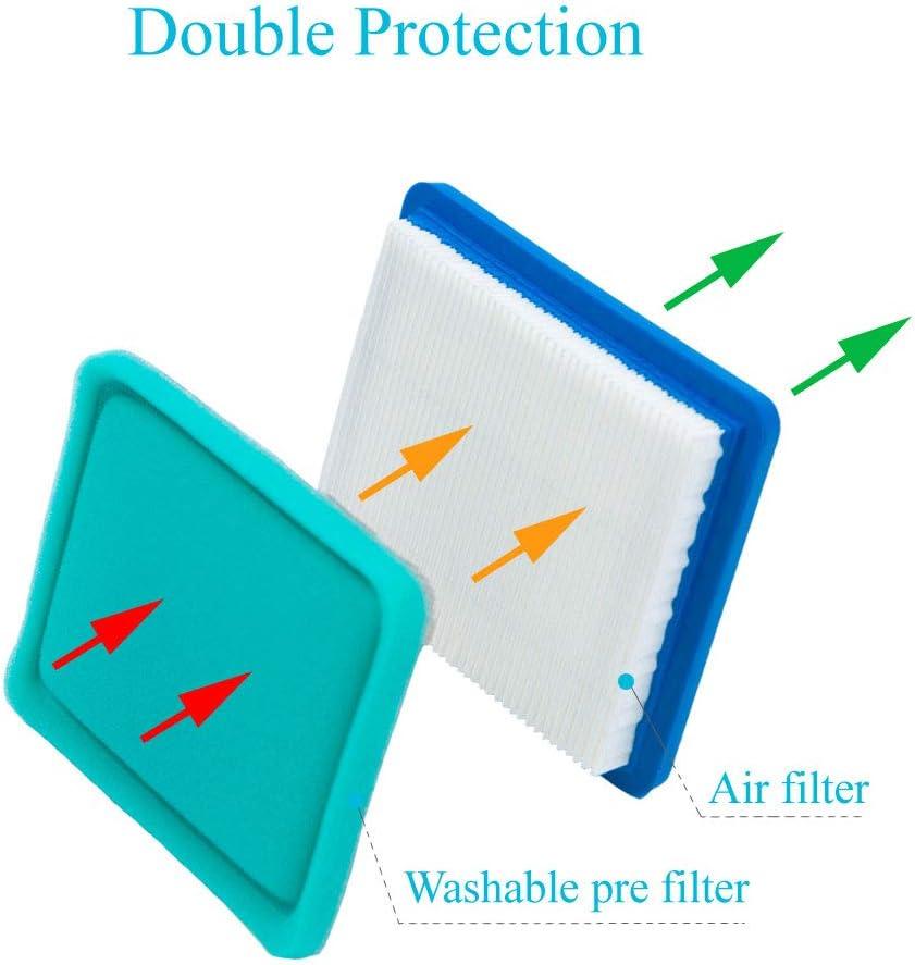 3 Pack 491588S Air Filter with Pre Filter, Compatible with 491588 493537 493537S Toro 20332 Craftsman 33644, Push Lawn Mower Air Cleaner