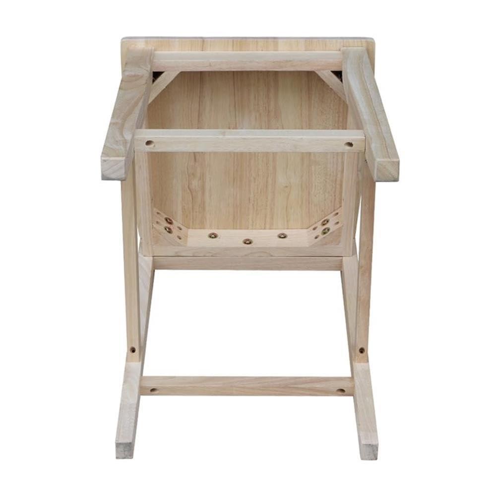 International Concepts Wood Slat Back Aspen Counter Height Panel Stool - Unfinished - 24" Seat Height