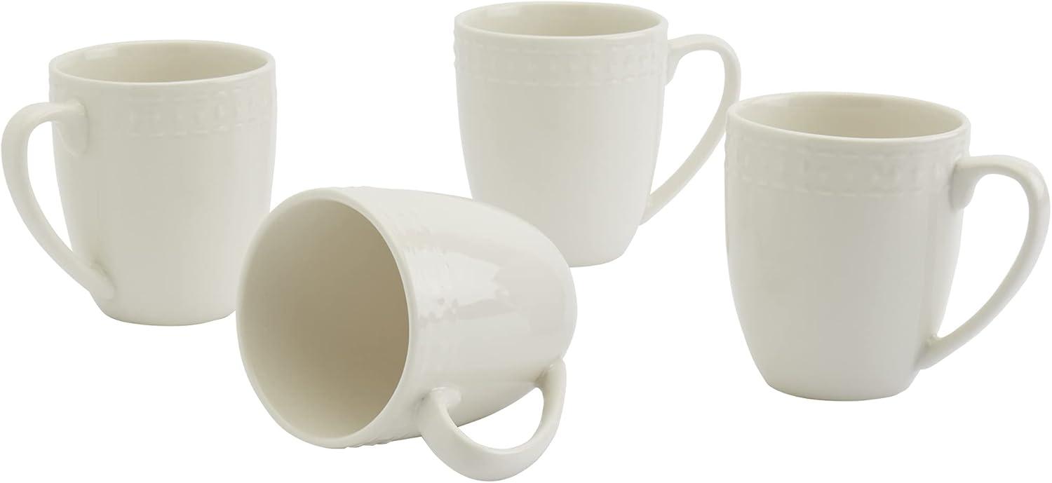 Ivory Dinnerware Tabletops Gallery Mug Embossed White