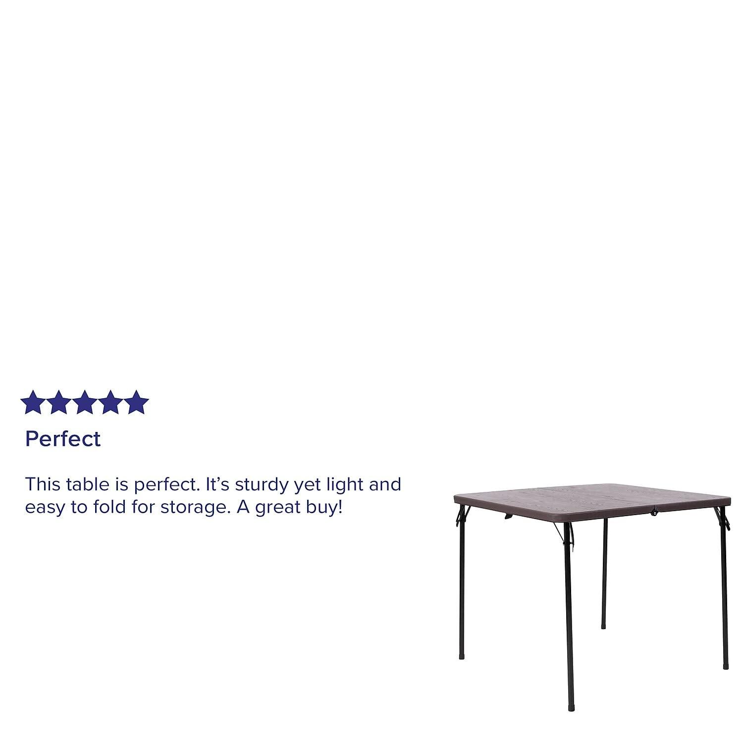 Noah 2.83' Square Plastic Folding Event Table with Carrying Handle by Flash Furniture