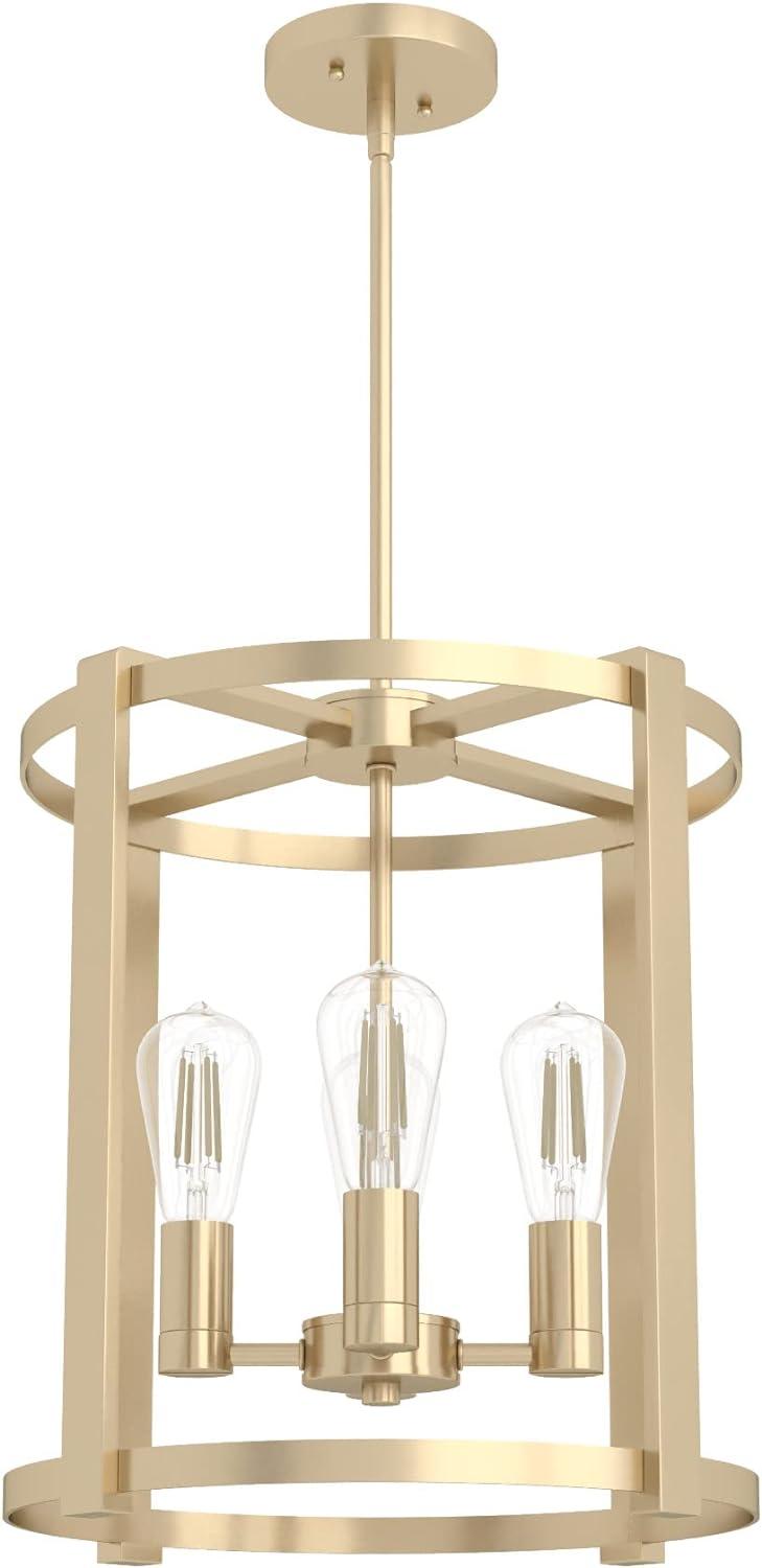 Alturas Gold 16" Modern Cage Chandelier with Art Deco Detailing