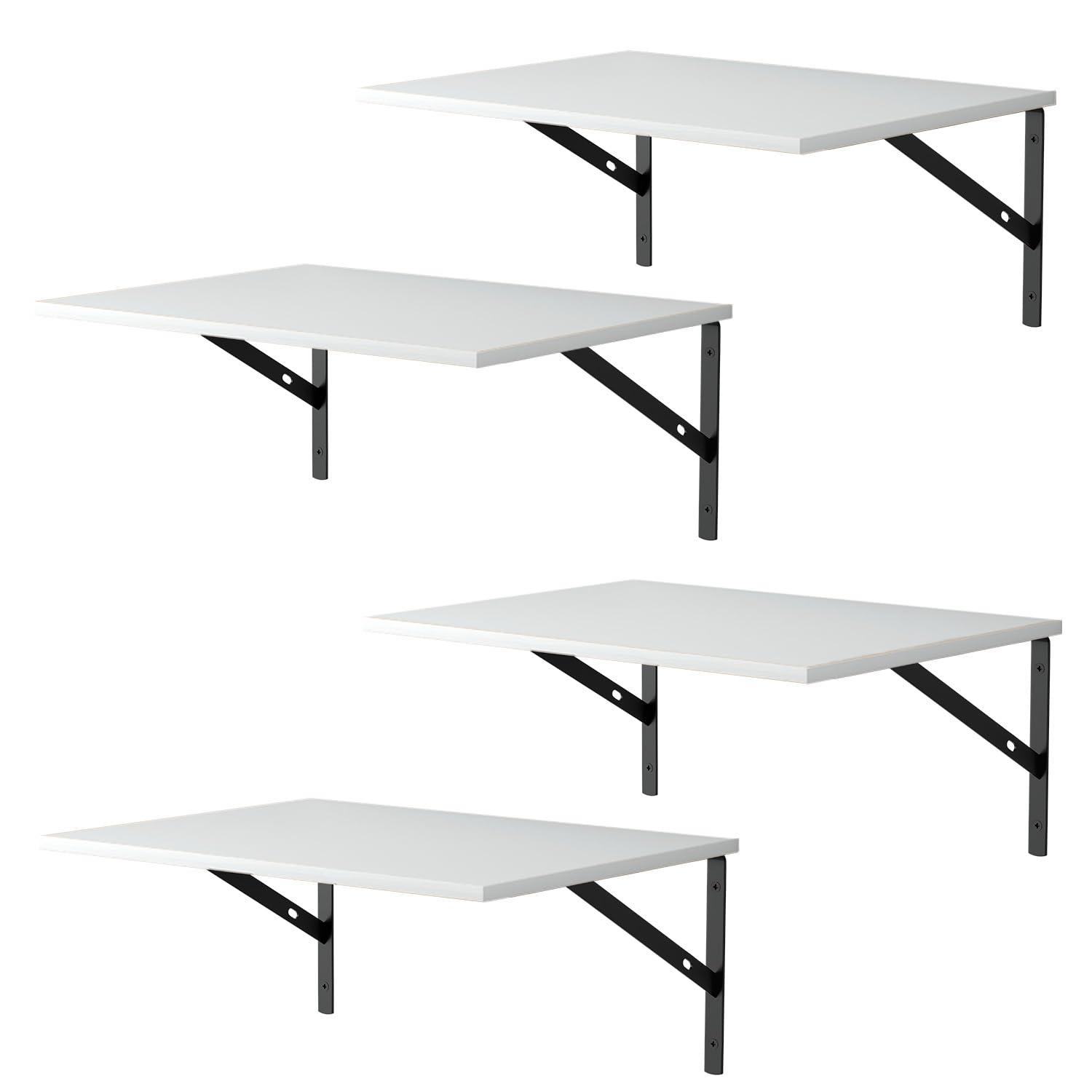 Rebrilliant Deep Floating Wall Shelves - 4 Sets Of 12 Inch Wide Wood Shelves For Bathroom, Bedroom, Kitchen, Living Room