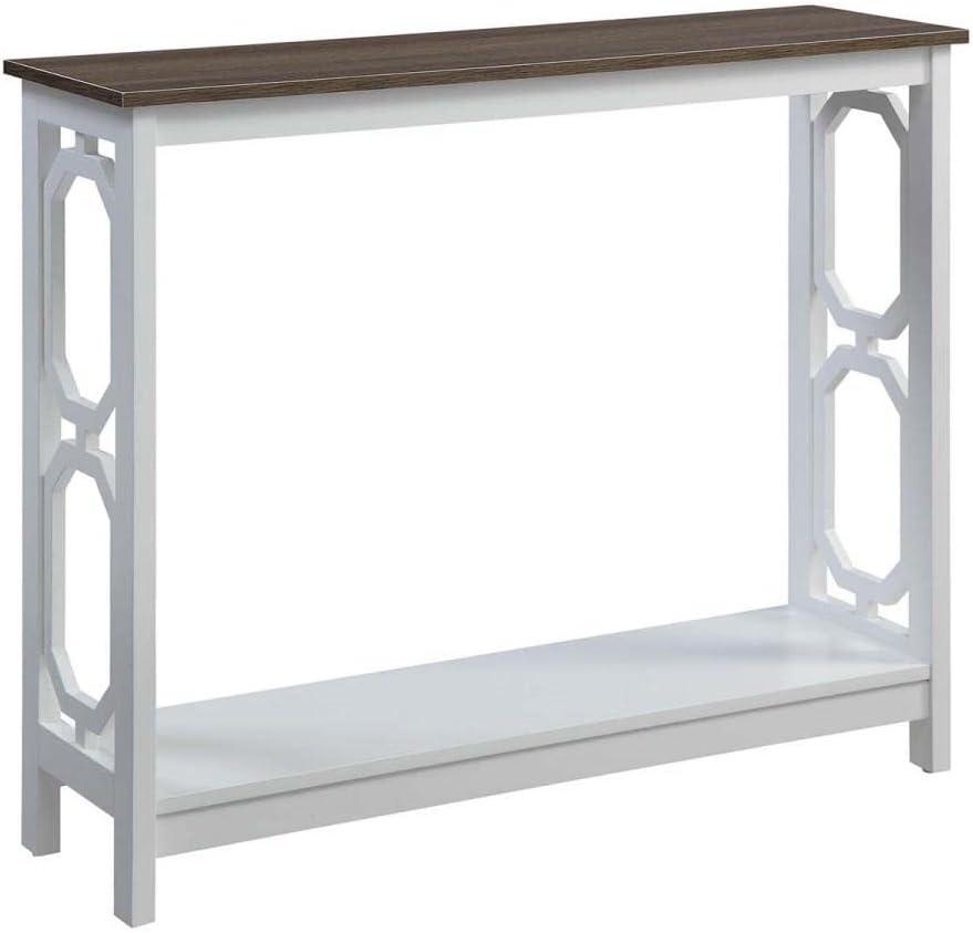 Omega Driftwood & White Geometric Console Table with Storage