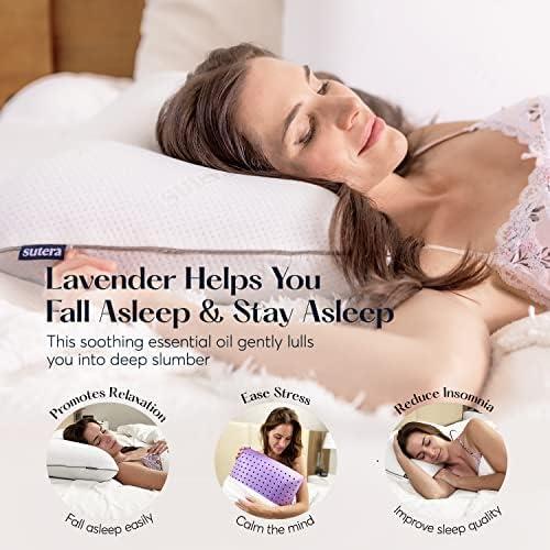 Lavender Zen Rectangular Memory Foam Cooling Bed Pillow