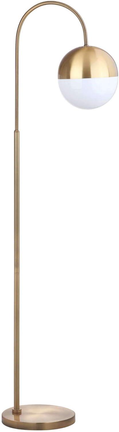 Arc 55.5" White and Gold Globe Floor Lamp