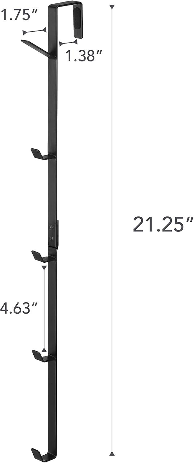 Yamazaki Home Over The Door Hooks - Vertical Hanging Coat Rack, Steel, Over-the-Door