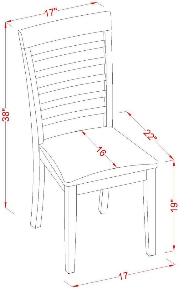 East West Furniture Dover 9-piece Wood Dining Set w/ Fabric Chairs in Mahogany