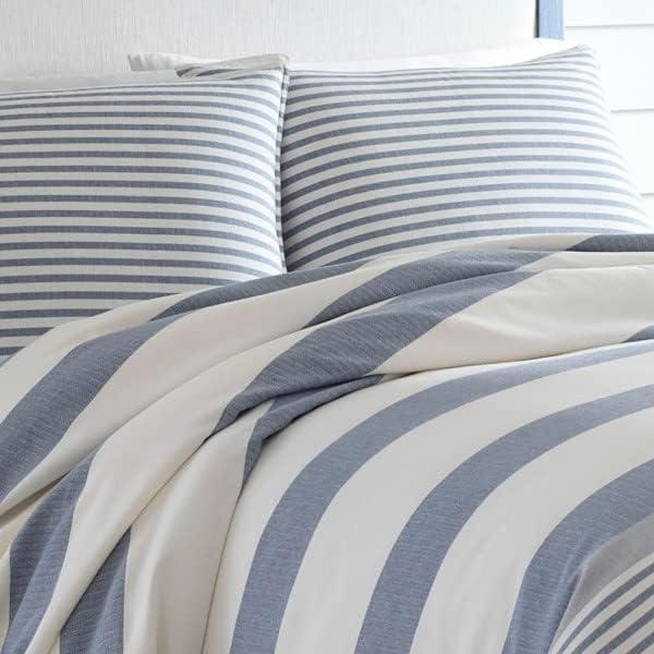 Twin Blue and White Cotton Nautical Duvet Cover Set