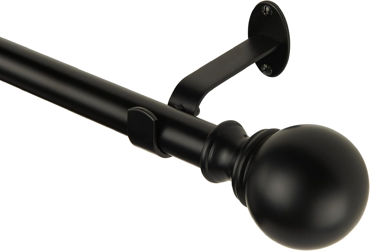 Elrene Cordelia 1" Window Drapery Single Curtain Rod with Globe Ball Finial - Elrene Home Fashions