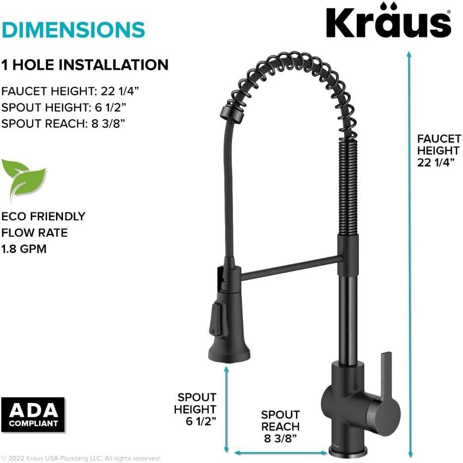 KRAUS Britt Commercial Style Single Handle Pull Down Kitchen Faucet