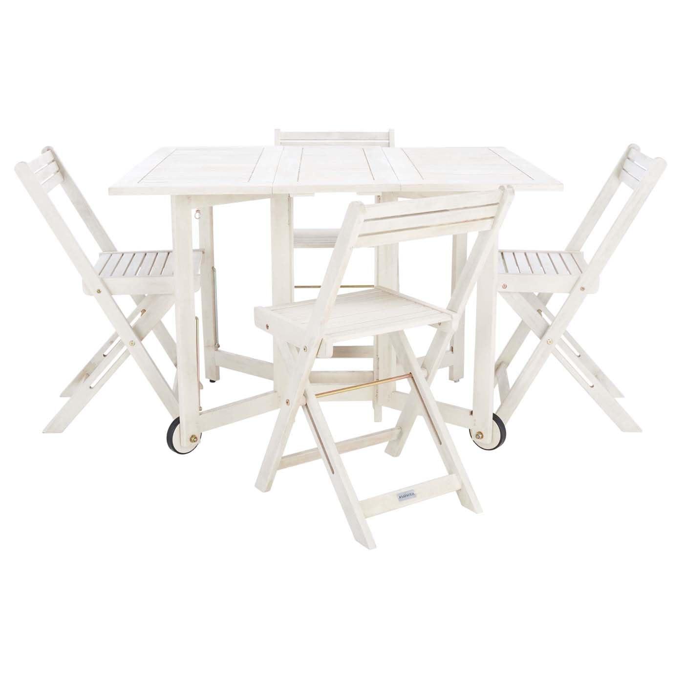 Arvin Table And 4 Chairs - Outdoor - PAT7001 - White - Safavieh