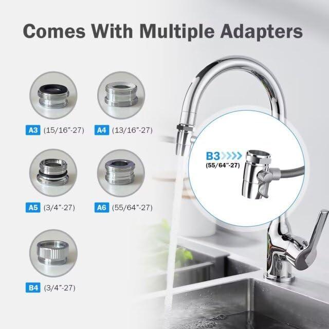 Frizzlife DS99 Dual Countertop Water Filter System, 8-Stage Stainless Steel Faucet Water Filtration System