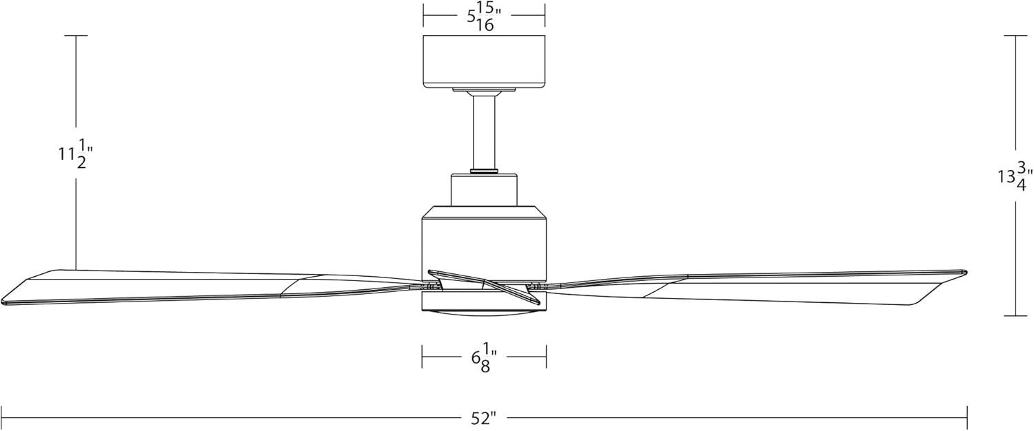 Brushed Aluminum 52'' Smart Ceiling Fan with LED Light