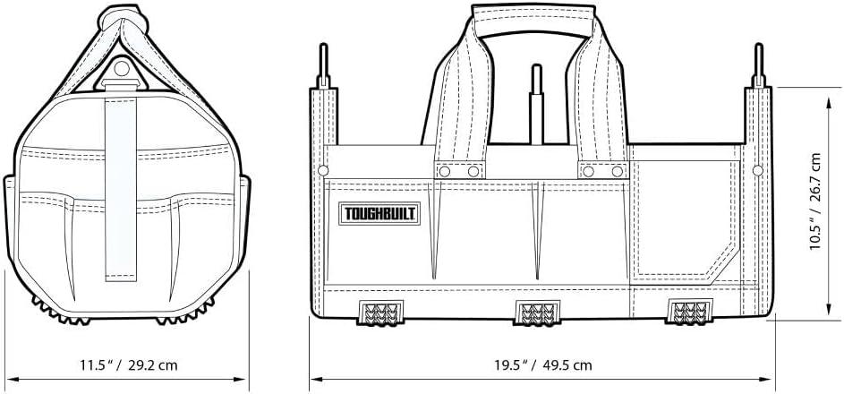 TOUGHBUILT TOU-81-18 18" Modular Tote, Black/Yellow