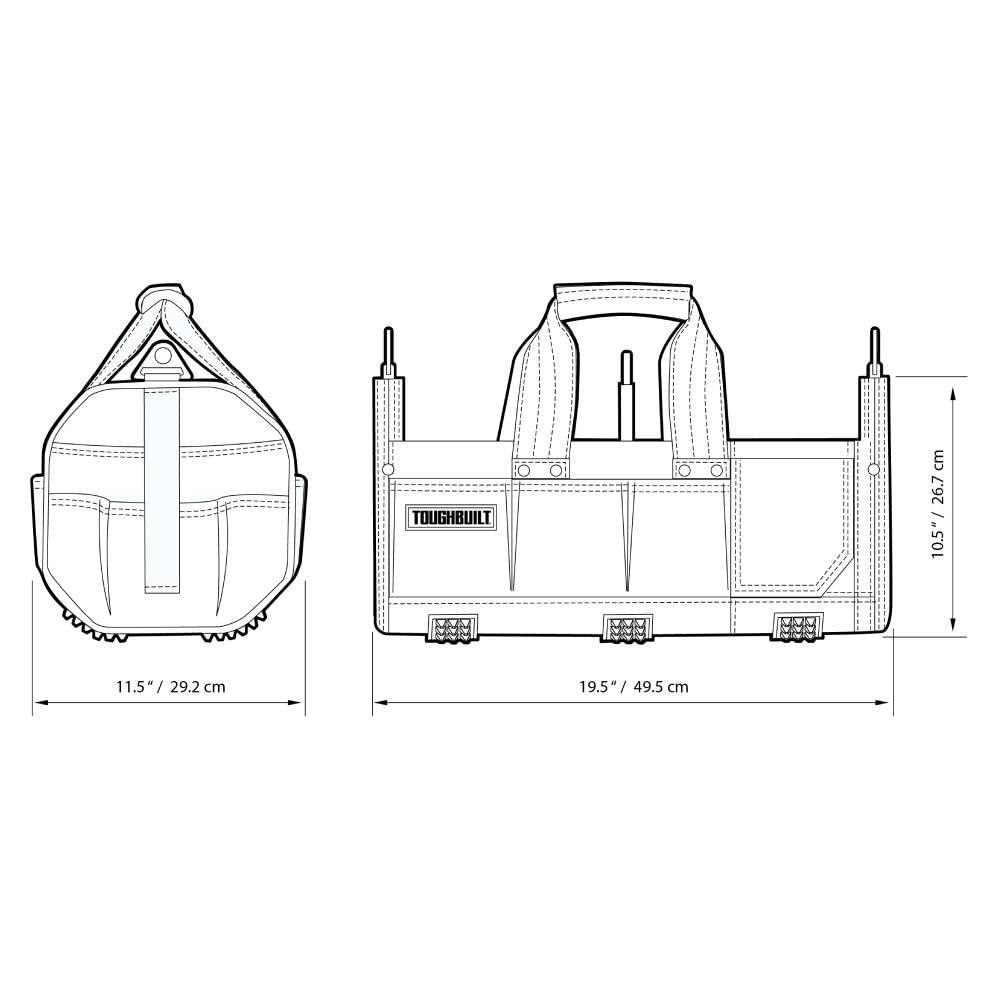 TOUGHBUILT TOU-81-18 18" Modular Tote, Black/Yellow