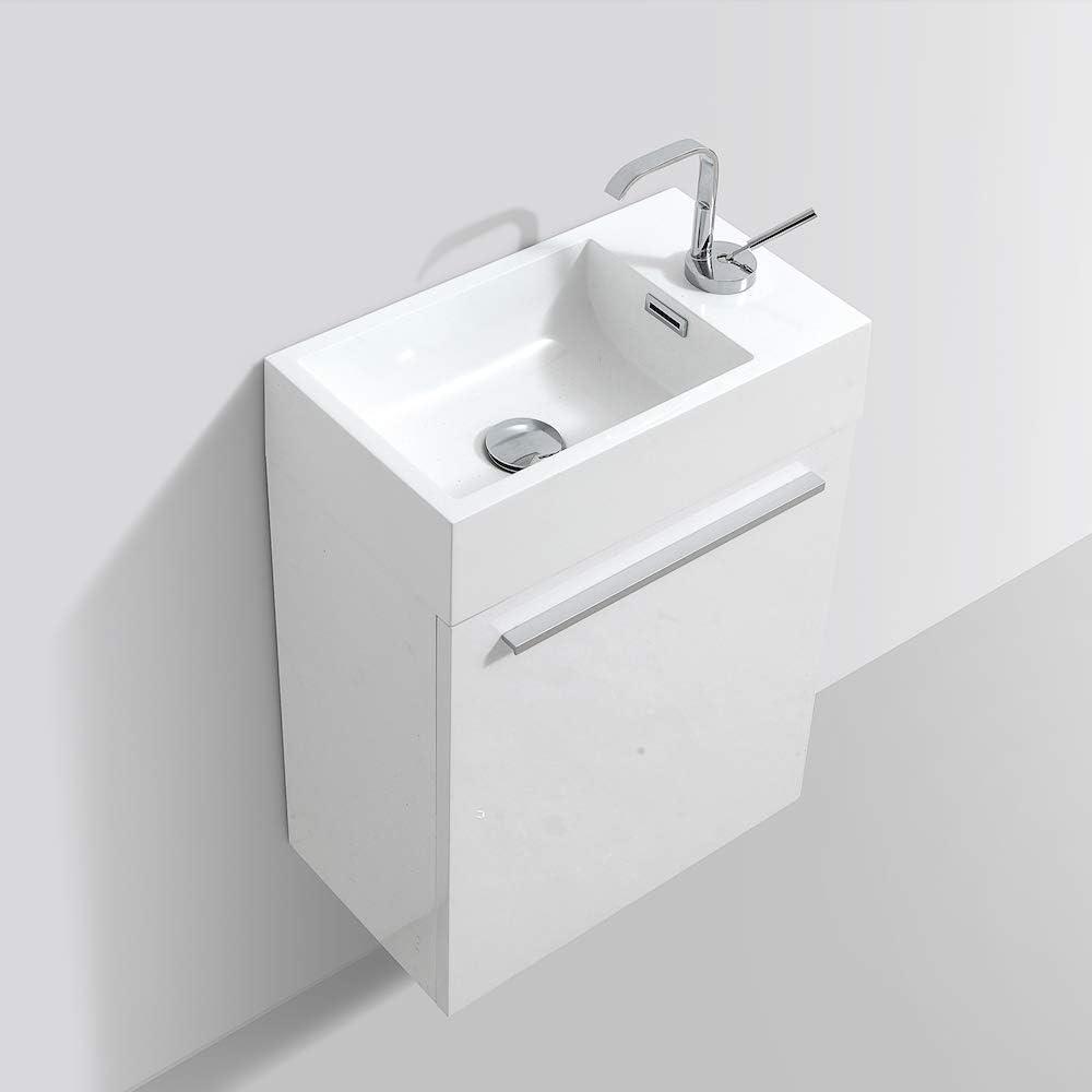 18 Inch Vanity with Acrylic Sink - Cart Oak