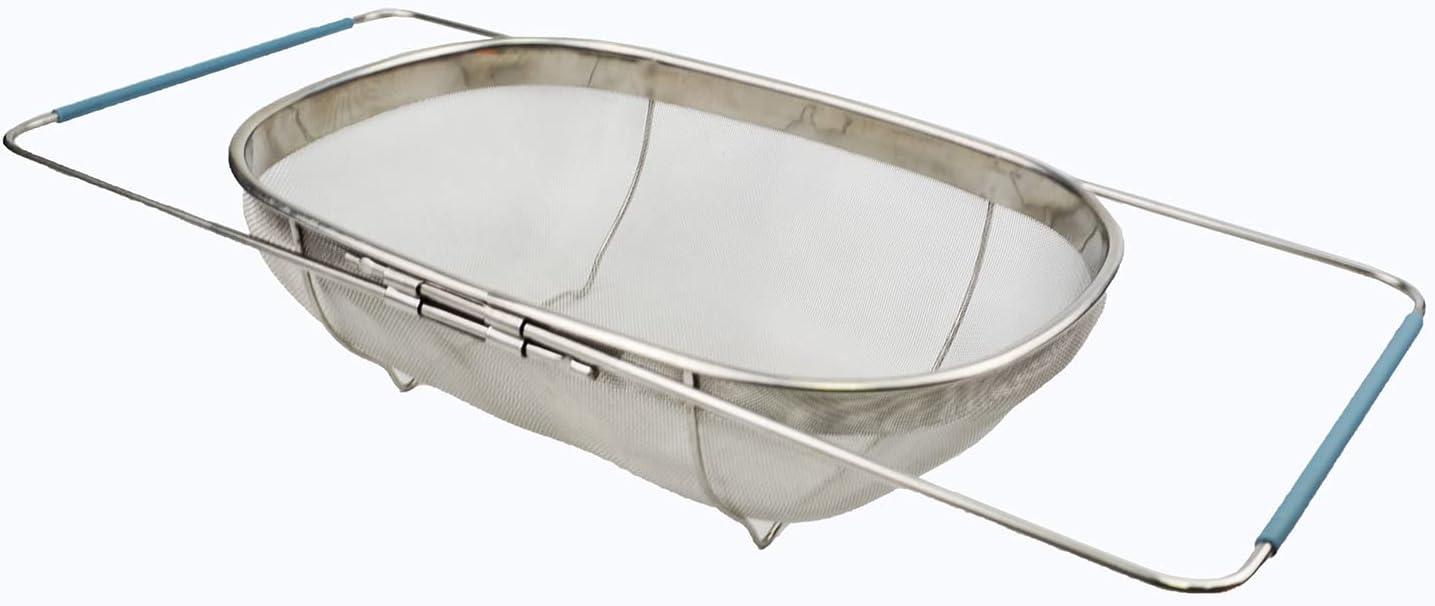 SAMMART Expandable Over The Sink Oval Colander / Mesh Strainer Basket