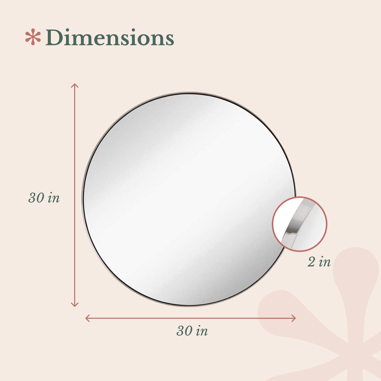 Hamilton Hills 24" Bronze Circle Deep Set Metal Round Frame Mirror Contemporary