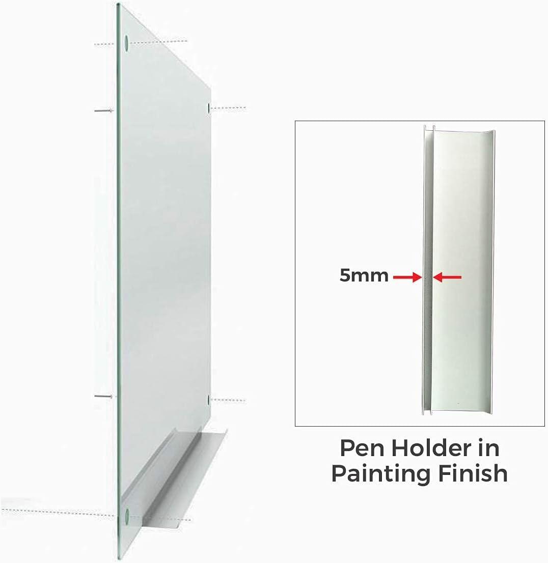 96" x 48" Frameless White Magnetic Glass Dry Erase Board