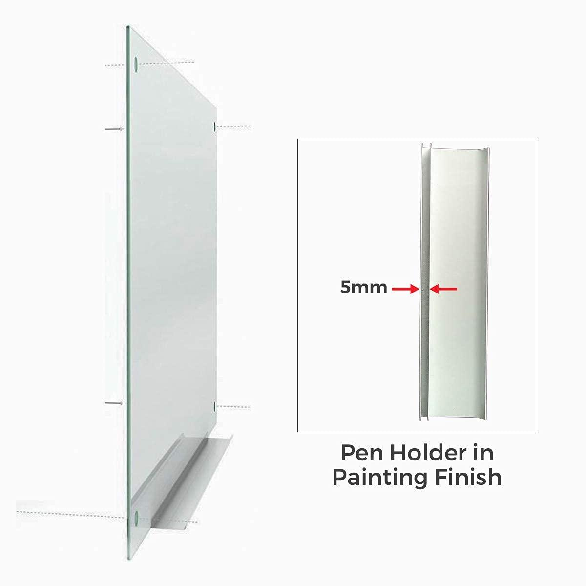 96" x 48" Frameless White Magnetic Glass Dry Erase Board