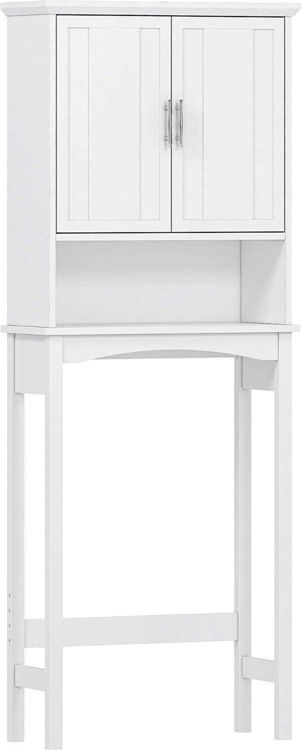Sobaniilo Over The Toilet Storage Cabinet, Bathroom Storage Organizer Over Toilet, Space Saver W/Adjustable Shelf & Open Storage Shelf, White