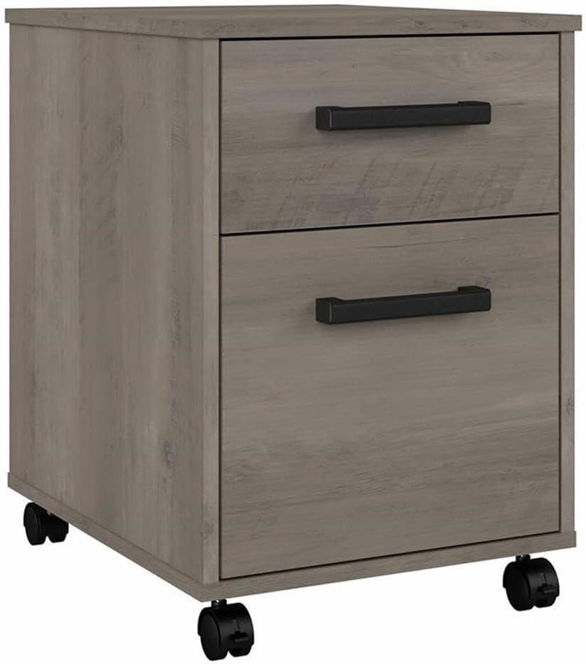 City Park 2 Drawer Mobile File Cabinet in Driftwood Gray - Engineered Wood