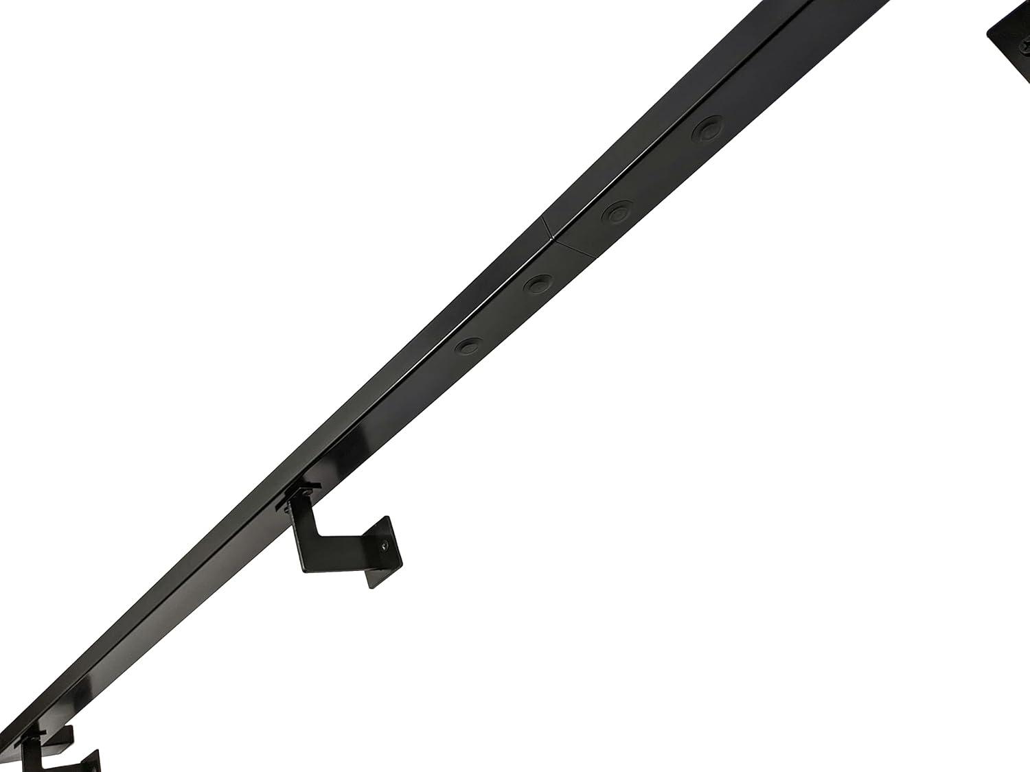 Urban Contemporary Handrail Grab Bar Kit, L Steel Brackets, Returns to Wall, Powder Coat
