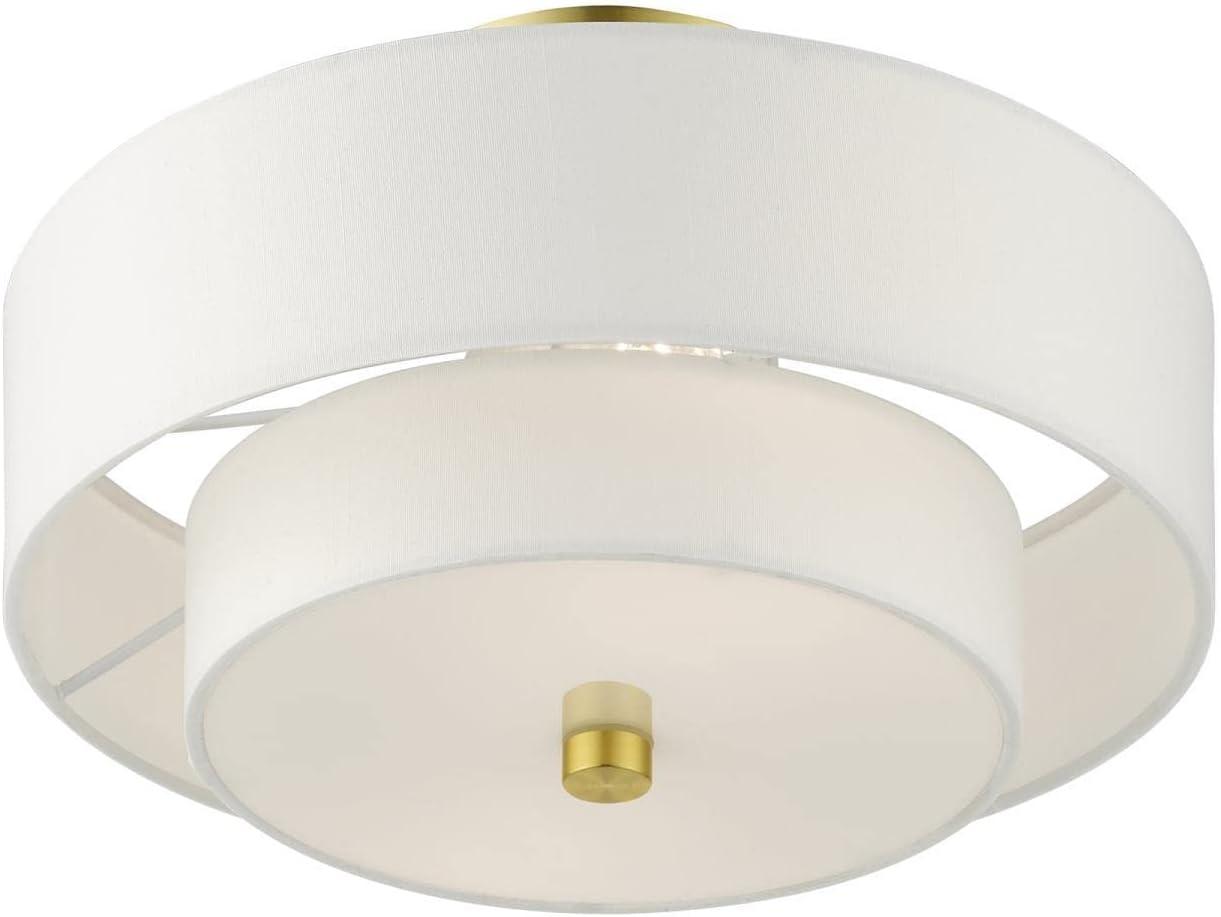 Livex Lighting Meridian 2 - Light Semi-Flush Mount in  Satin Brass