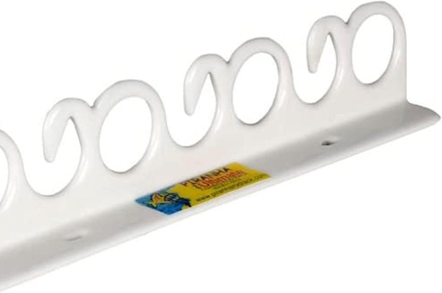 Piranha FD011 Original Vinyl Coated Steel Indoor Outdoor Compact Overhead and Wall Mount Fishing Rod Rack with Installation Hardware, Holds 11 Rods