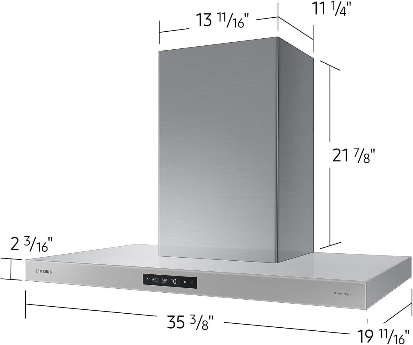 36" Stainless Steel Convertible Wall Mounted Chimney Hood