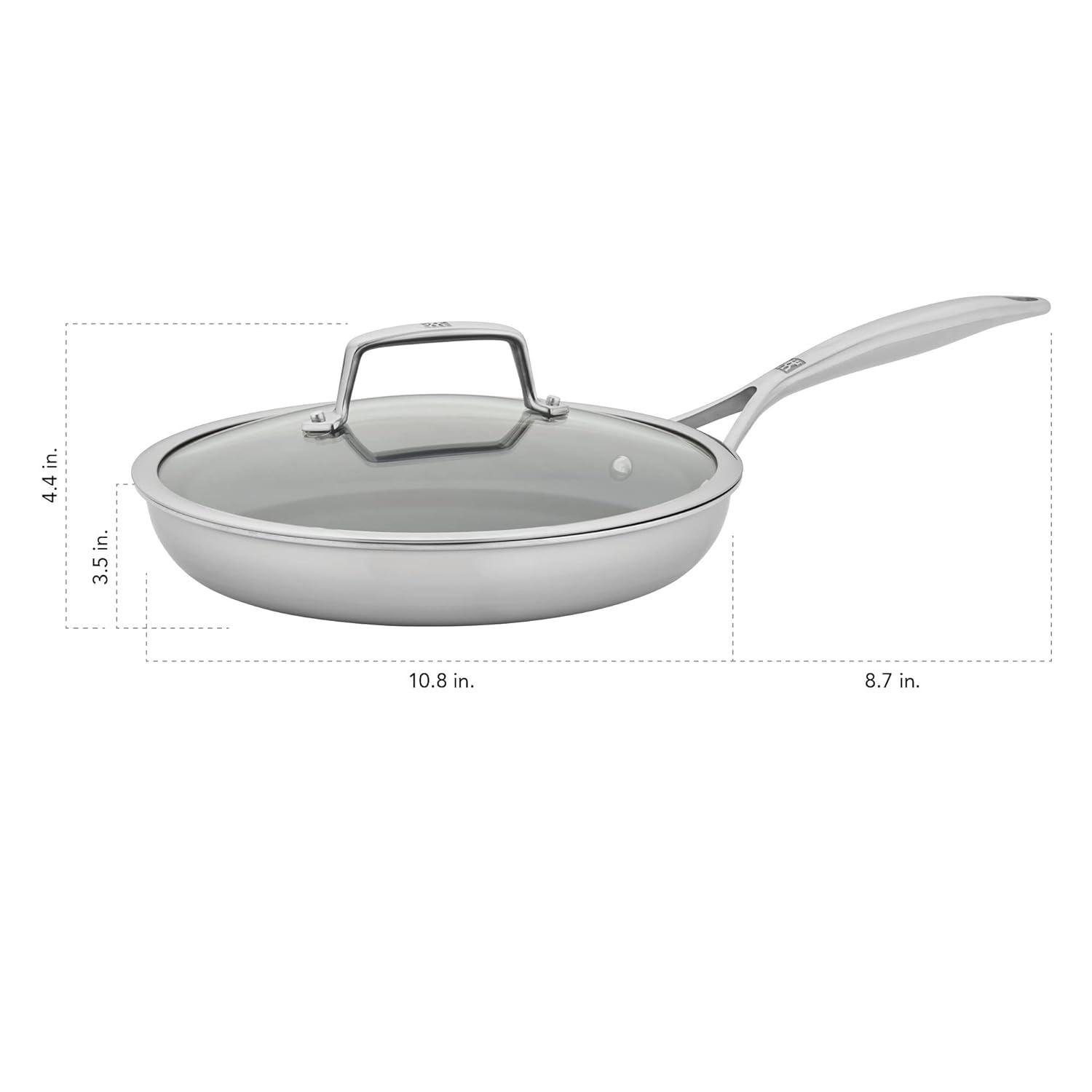 ZWILLING J.A. Henckels ZWILLING Energy Plus 10-inch Stainless Steel Ceramic Nonstick Fry Pan with Lid