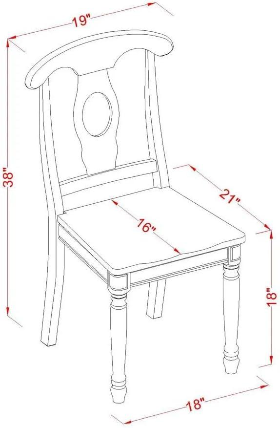 East West Furniture Antique 3-piece Dining Set with Napoleon Back in Linen White